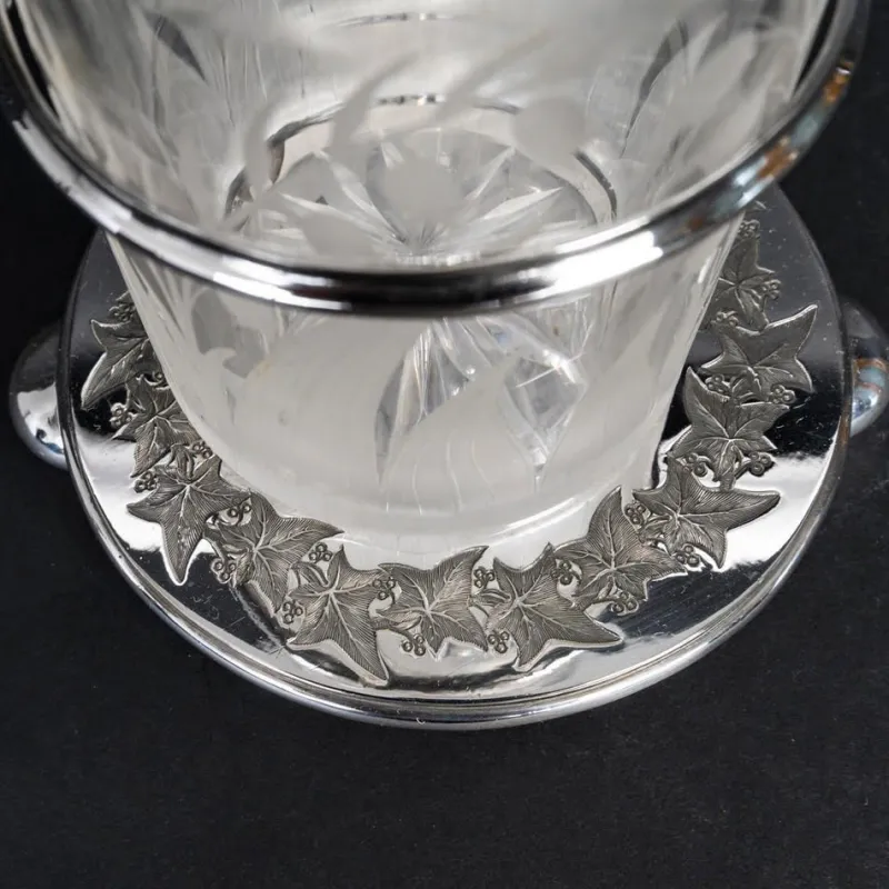 Best Pamono Spice Set in Silver-Plated Metal and Crystal, 19th Century, Set of 3