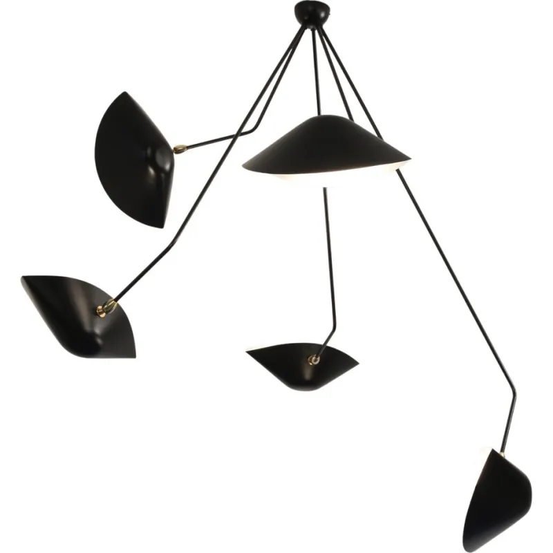 Pamono Spider 5 Broken Arms Ceiling Lamp by Serge Mouille> Ceiling Lights