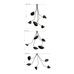 Pamono Spider 5 Broken Arms Ceiling Lamp by Serge Mouille><noscript><img width=