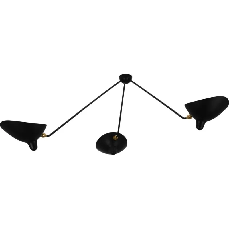 New Pamono Spider Ceiling Lamp with 3 Arms by Serge Mouille