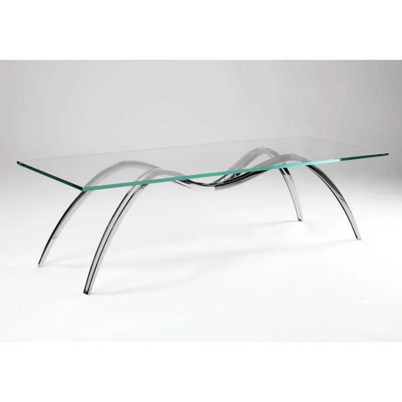 Pamono Spider Coffee Table in Crystal Glass and Steel by Barberini & Gunnell> Tables