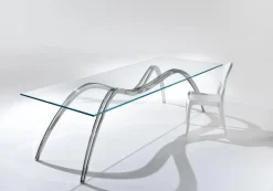 Pamono Spider Coffee Table in Crystal Glass and Steel by Barberini & Gunnell><noscript><img width=