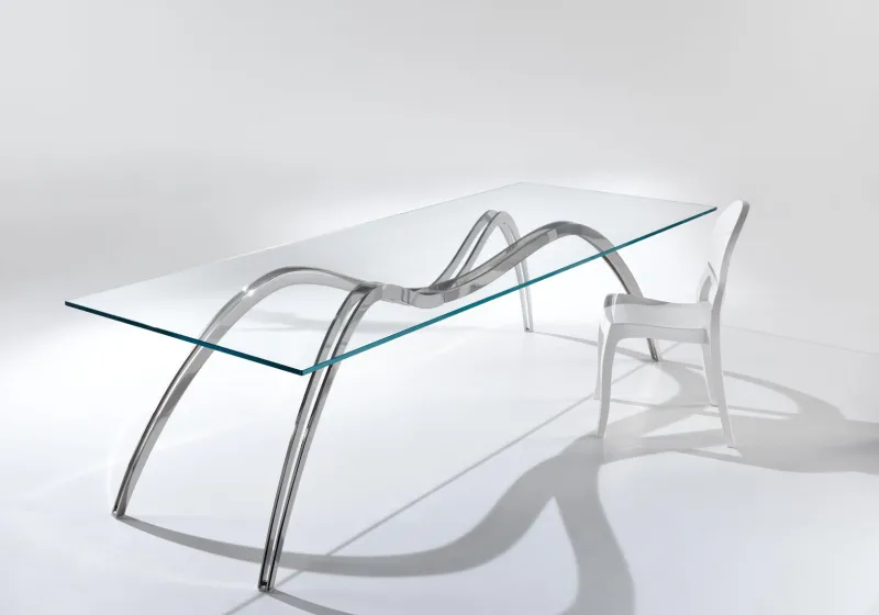 Pamono Spider Coffee Table in Crystal Glass and Steel by Barberini & Gunnell> Tables