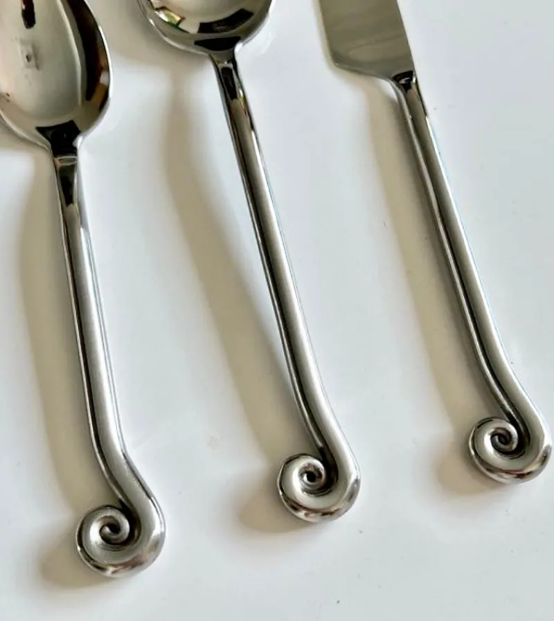 Best Pamono Spiral Cutlery Set in Stainless Steel, 2010s, Set of 5