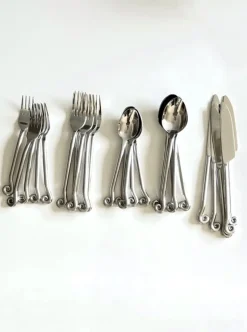 Outlet Pamono Spiral Stainless Steel Cutlery Set, 2010s, Set of 25