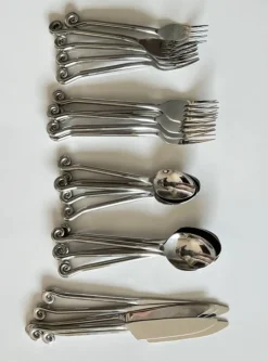 Outlet Pamono Spiral Stainless Steel Cutlery Set, 2010s, Set of 25