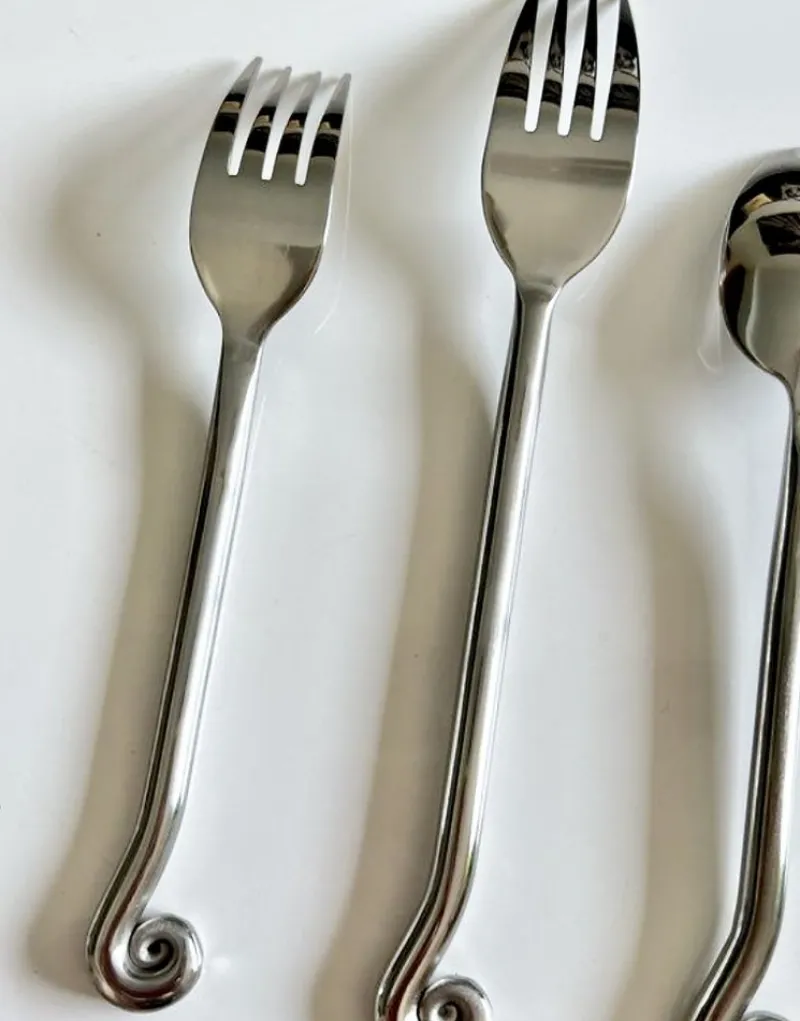 Outlet Pamono Spiral Stainless Steel Cutlery Set, 2010s, Set of 25