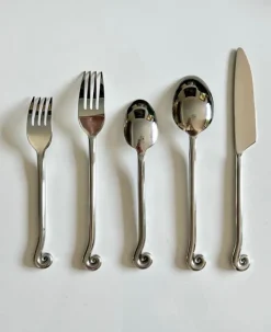Outlet Pamono Spiral Stainless Steel Cutlery Set, 2010s, Set of 25