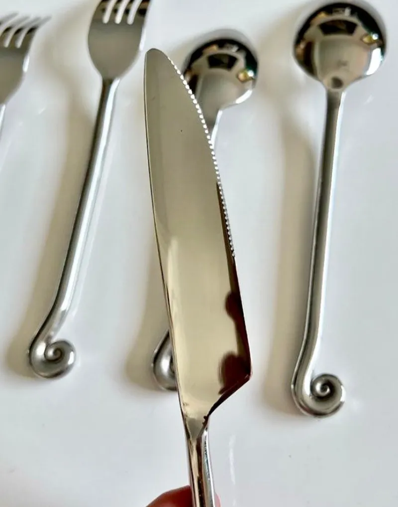 Outlet Pamono Spiral Stainless Steel Cutlery Set, 2010s, Set of 25
