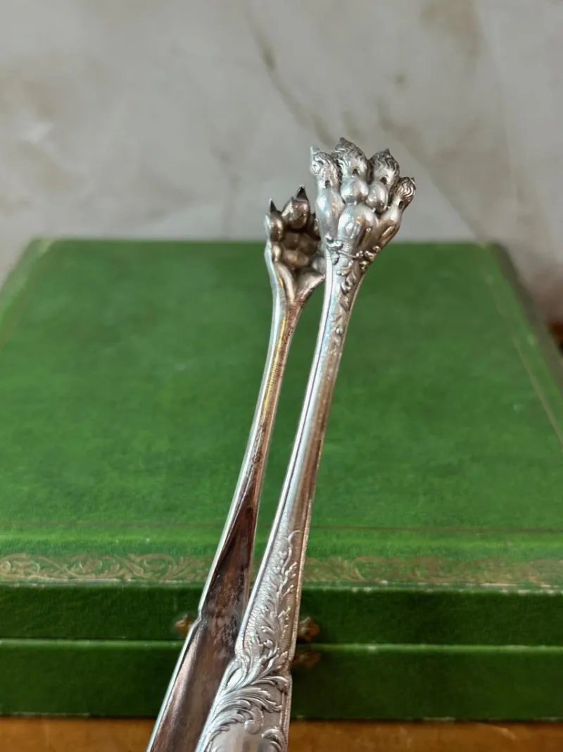 Pamono Spoon & Tongs Box, 1900, Set of 13> Cutlery & Serving Utensils