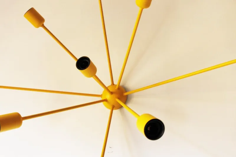 New Pamono Sputnik 9-Armed Wall Lamp in Yellow