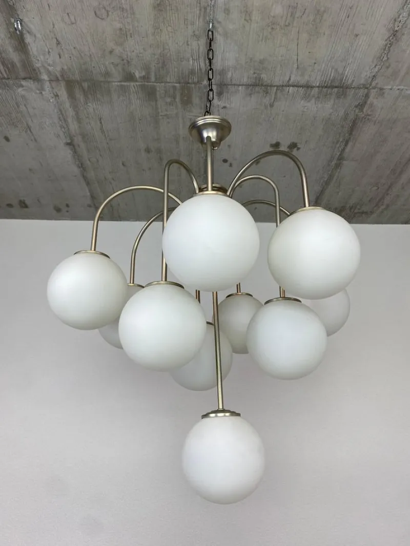 Pamono Sputnik Chandelier attributed to Jaroslav Bejvl for Kamenický Šenov, 1940s> Ceiling Lights