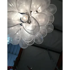 Pamono Sputnik Chandelier with Alabaster Italian Glass by Simoeng> Ceiling Lights