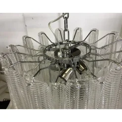 Pamono Sputnik Chandelier with Clear Seghettata Italian Glass by Simoeng> Ceiling Lights