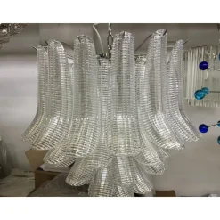Pamono Sputnik Chandelier with Clear Seghettata Italian Glass by Simoeng><noscript><img width=