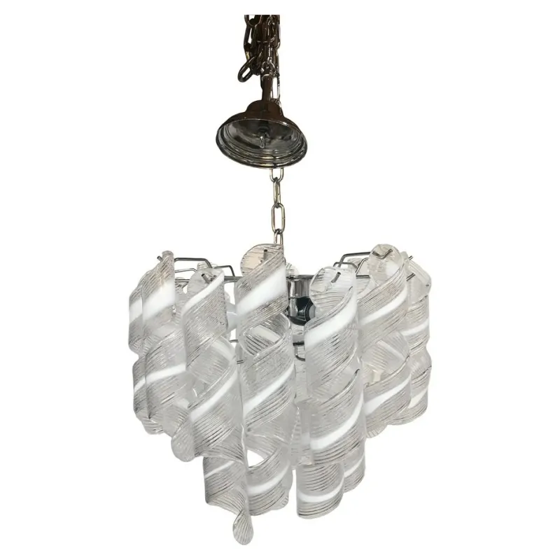 Pamono Sputnik Chandelier with Swirling Italian Glass by Simoeng> Ceiling Lights