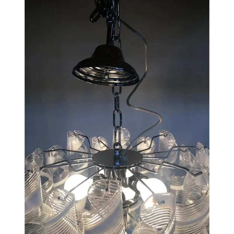 Pamono Sputnik Chandelier with Swirling Italian Glass by Simoeng> Ceiling Lights