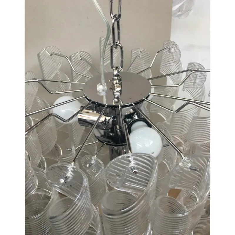 Pamono Sputnik Chandelier with Swirling Italian Glass by Simoeng> Ceiling Lights