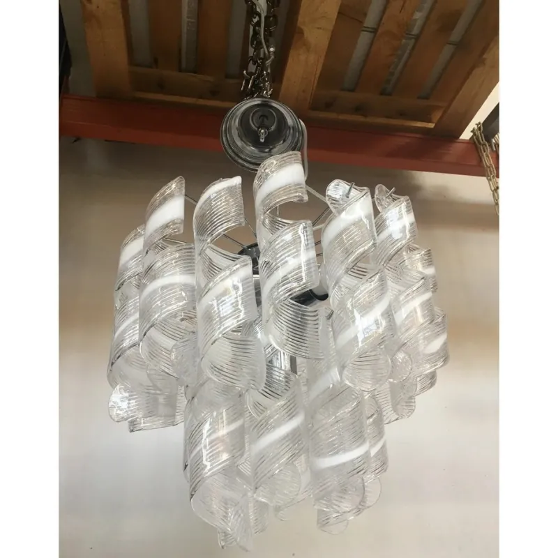 Pamono Sputnik Chandelier with Swirling Italian Glass by Simoeng> Ceiling Lights