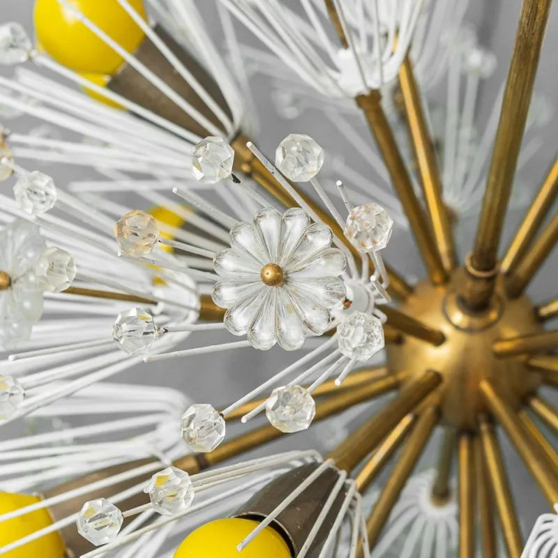 Pamono Sputnik Flocon 12-Light Chandelier, 1960s> Ceiling Lights