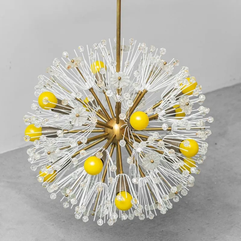 Pamono Sputnik Flocon 12-Light Chandelier, 1960s> Ceiling Lights