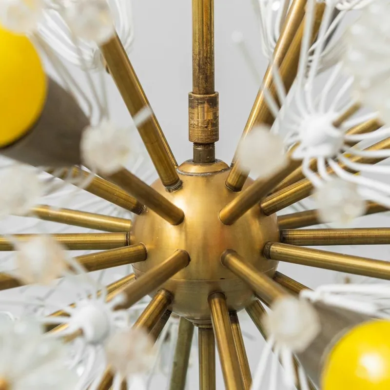 Pamono Sputnik Flocon 12-Light Chandelier, 1960s> Ceiling Lights
