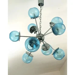 Pamono Sputnik Light-Blue Ballotton Murano Glass Chandelier by Simoeng><noscript><img width=