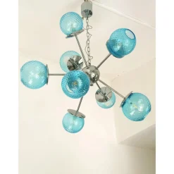 Pamono Sputnik Light-Blue Ballotton Murano Glass Chandelier by Simoeng><noscript><img width=