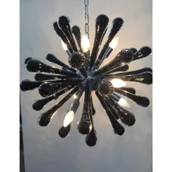 Pamono Sputnik Pendant with Black Drops with Bubbles Inside by Simoeng><noscript><img width=