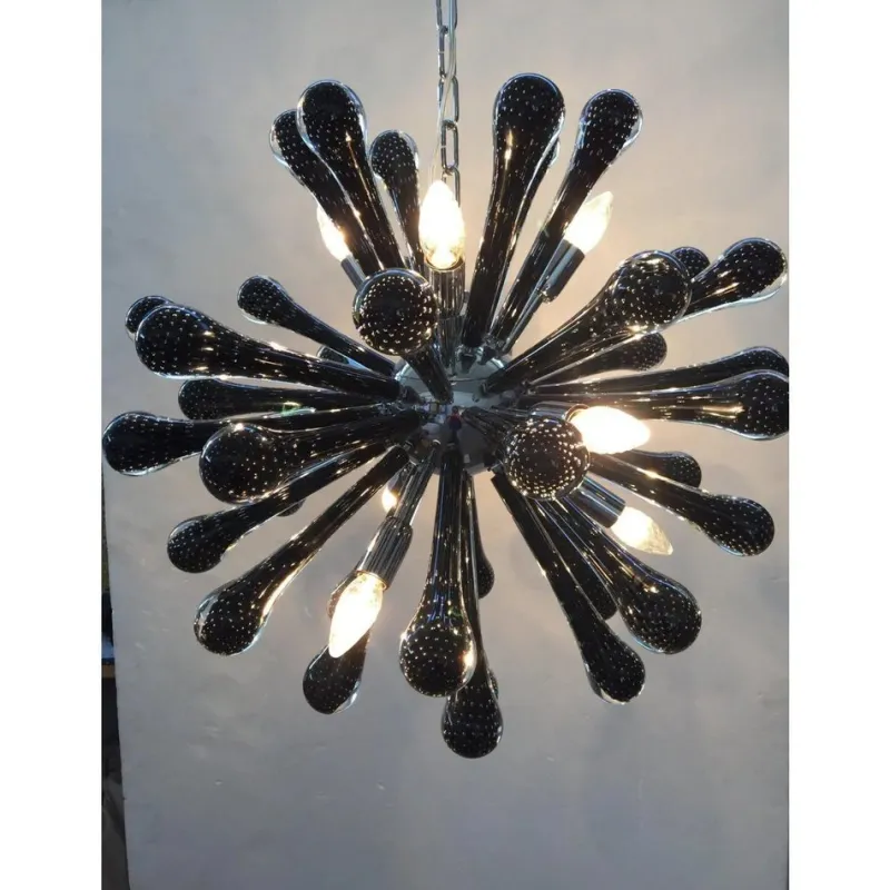 Pamono Sputnik Pendant with Black Drops with Bubbles Inside by Simoeng> Ceiling Lights