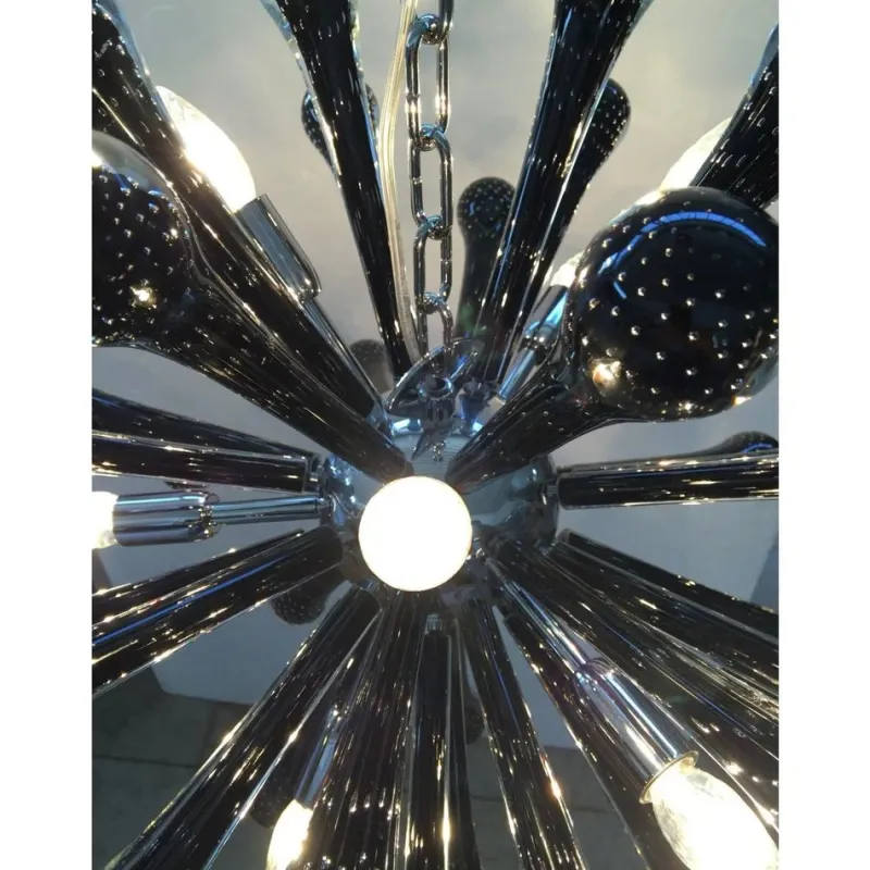 Pamono Sputnik Pendant with Black Drops with Bubbles Inside by Simoeng> Ceiling Lights