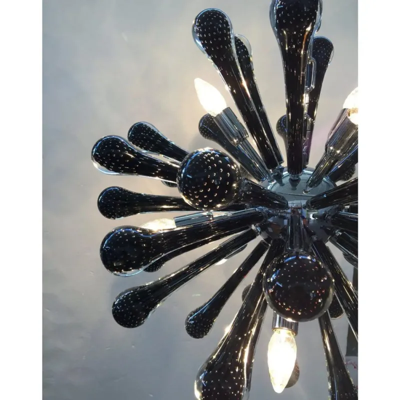 Pamono Sputnik Pendant with Black Drops with Bubbles Inside by Simoeng> Ceiling Lights