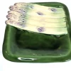 Pamono Square Barbotine Asparagus Plates by Marcel Guillot, Set of 12