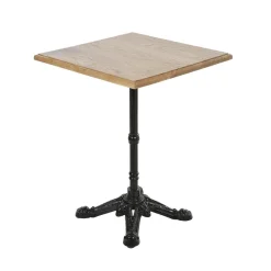 Pamono Square Bistro Table in Wood & Cast Iron> Garden Tables