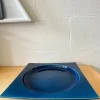 Pamono Square Blue Glazed Ceramic Plate, Italy, 1970s> Trays