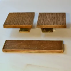 Pamono Square Bronze Push and Pull Door Handles and Letterbox, Set of 3> Architectural Elements