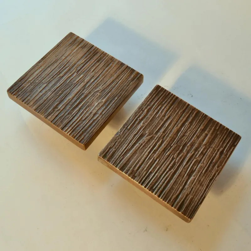 Pamono Square Bronze Push and Pull Door Handles and Letterbox, Set of 3> Architectural Elements