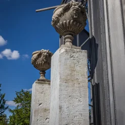 Pamono Square Carrara Marble Pedestals, Set of 2><noscript><img width=