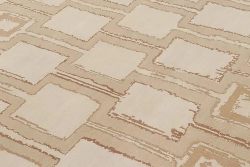 Hot Pamono Square Geometric Rug from R&K Principal Jahanshah Nazmiyal