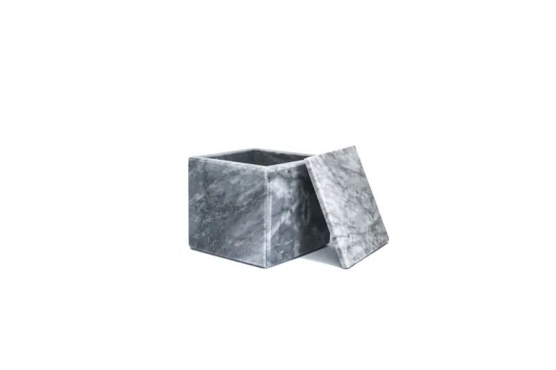 Pamono Square Grey Marble Box from Fiammettav Home Collection> Trunks, Crates & Baskets