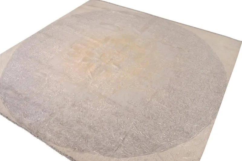 Pamono Square Rug with Floral Medallion Rose from R&K Principal Jahanshah Nazmiyal> Carpets & Textiles|Carpets & Textiles