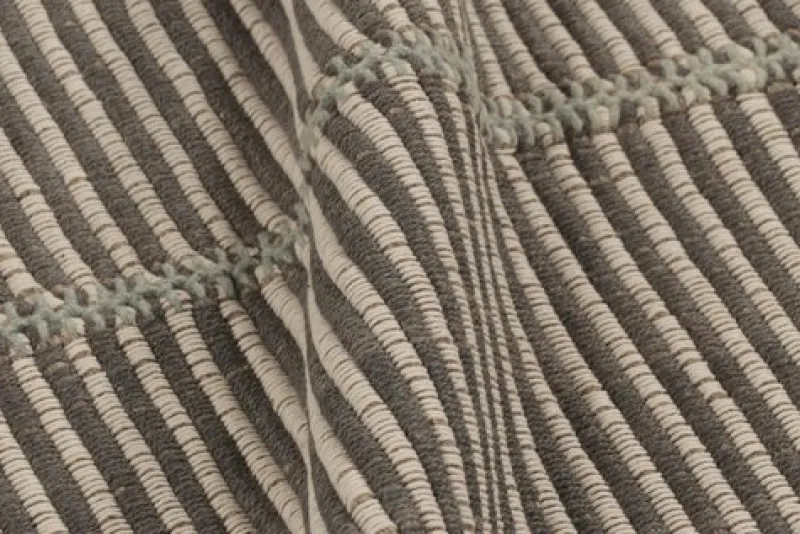New Pamono Square Rug with Stripes from R&K Principal Jahanshah Nazmiyal