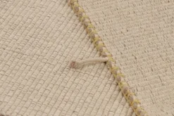 Hot Pamono Square Rug with Textural Cream and Yellow Stripes from R&K Principal Jahanshah Nazmiyal