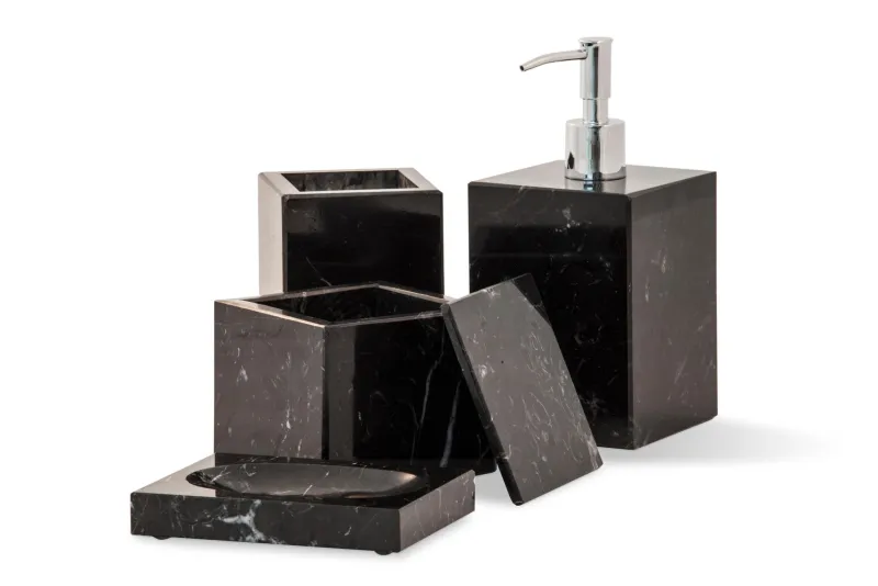 Pamono Square Soap Dish in Black Marquina Marble> Decorative Objects