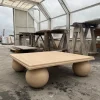 Hot Pamono Square Stone Coffee Table with Ball Sphere Base by My Habitat Design