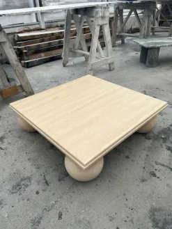 Hot Pamono Square Stone Coffee Table with Ball Sphere Base by My Habitat Design