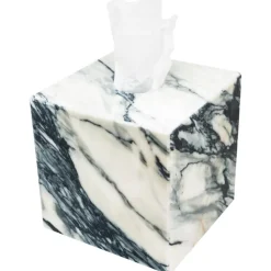 Pamono Square Tissue Box Cover in Paonazzo Marble> Trunks, Crates & Baskets