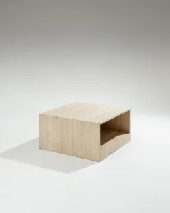 Pamono Square Travertine Coffee Table, 1970s><noscript><img width=