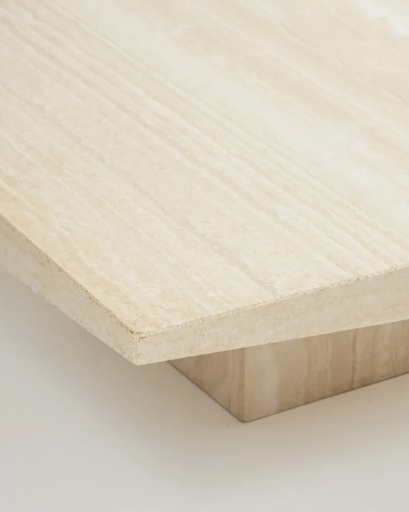 Clearance Pamono Square Travertine Coffee Table, 1970s