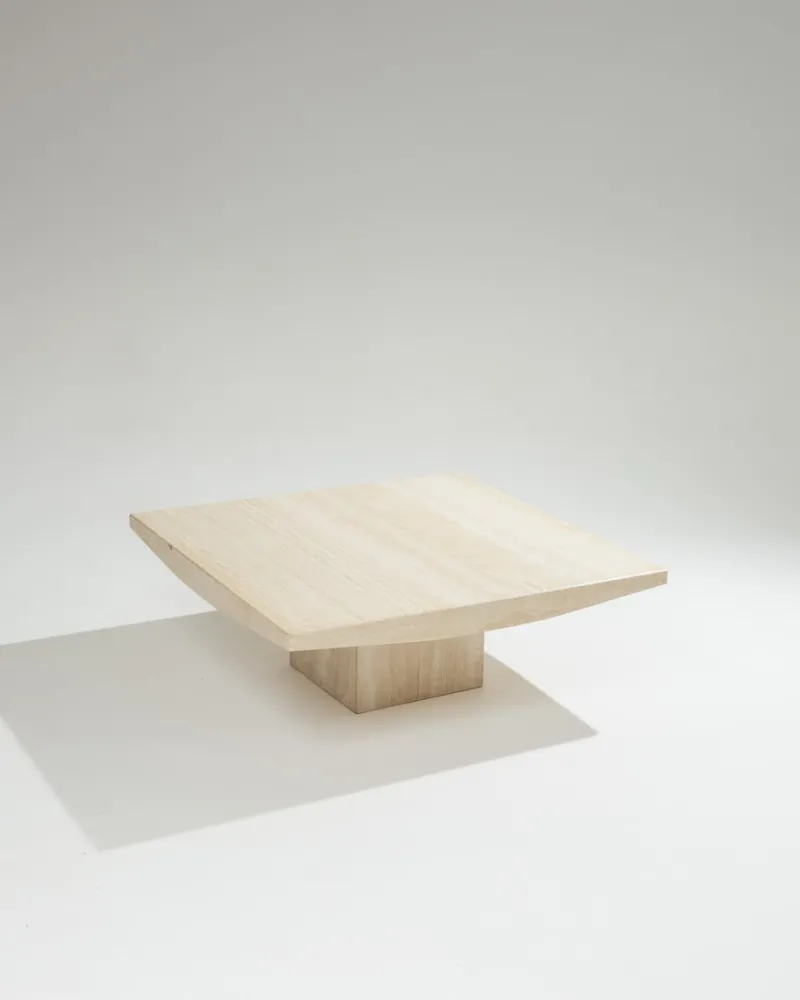 Clearance Pamono Square Travertine Coffee Table, 1970s